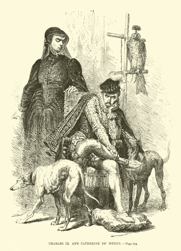 Charles IX och Catherine de Medici av French School