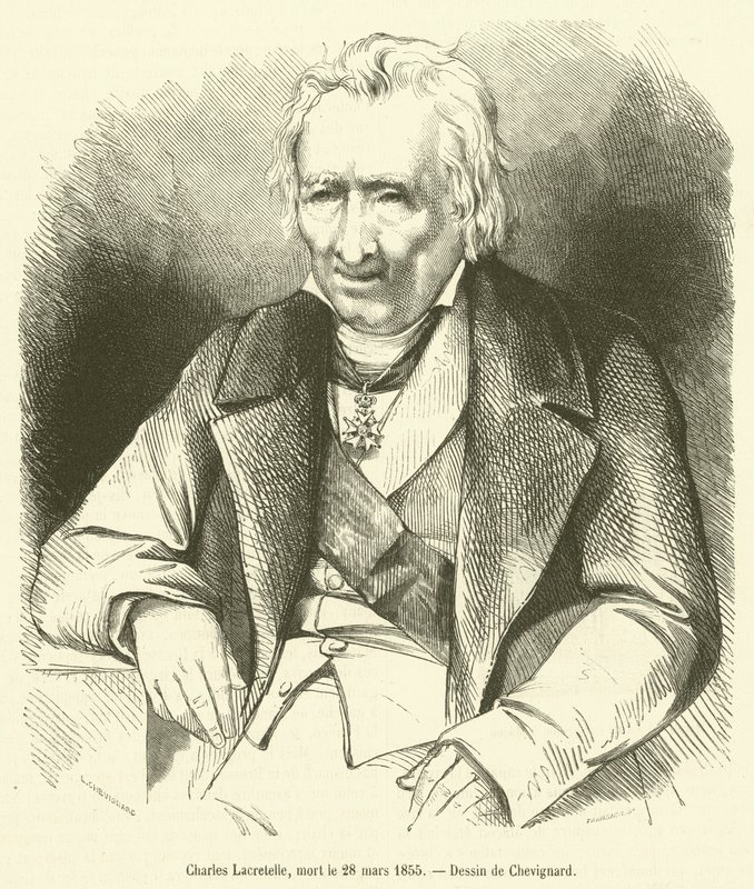 Charles Lacretelle, död 28 mars 1855 (gravyr) av French School