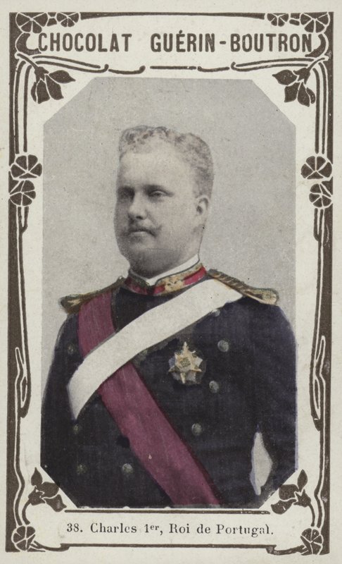 Karl I, kung av Portugal (färgat foto) av French School