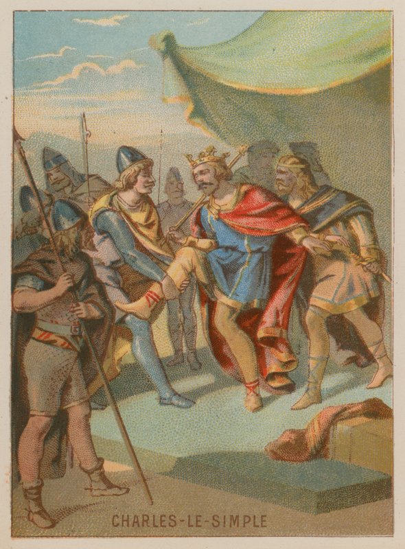 Charles the Simple besegrar Rollo av French School