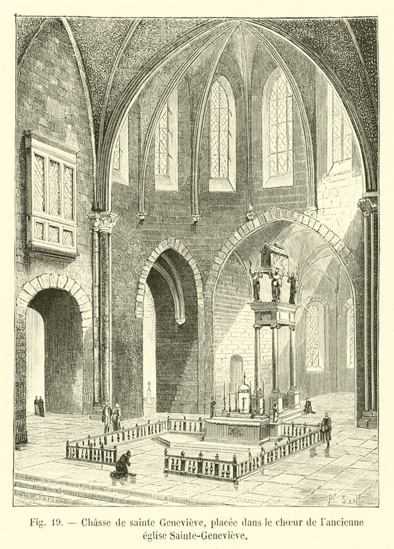 Chase of Saint Genevieve, placerad i kören i den gamla Sainte-Genevieve kyrkan av French School