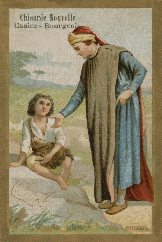 Chicoree nouvelle handelskort, Cimabue upptäcker Giotto av French School