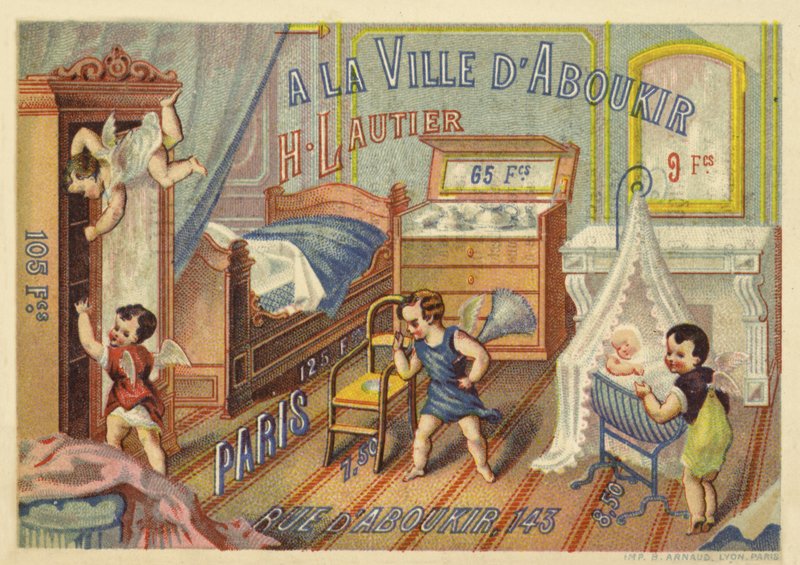 Barns sovrum, med cupids av French School