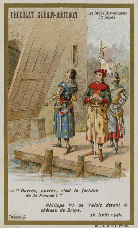 Chocolat Guerin-Boutron handelskort, Historic Words-serien av French School