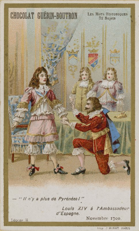 Chocolat Guerin-Boutron handelskort, Historic Words-serien av French School