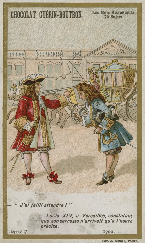 Chocolat Guerin-Boutron handelskort, Historic Words-serien av French School