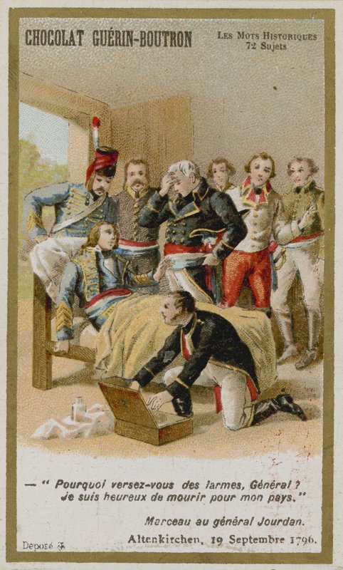 Chocolat Guerin-Boutron handelskort, Historic Words-serien av French School