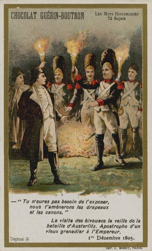Chocolat Guerin-Boutron handelskort, Historic Words-serien av French School