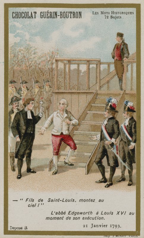 Chocolat Guerin-Boutron handelskort, Historic Words-serien av French School