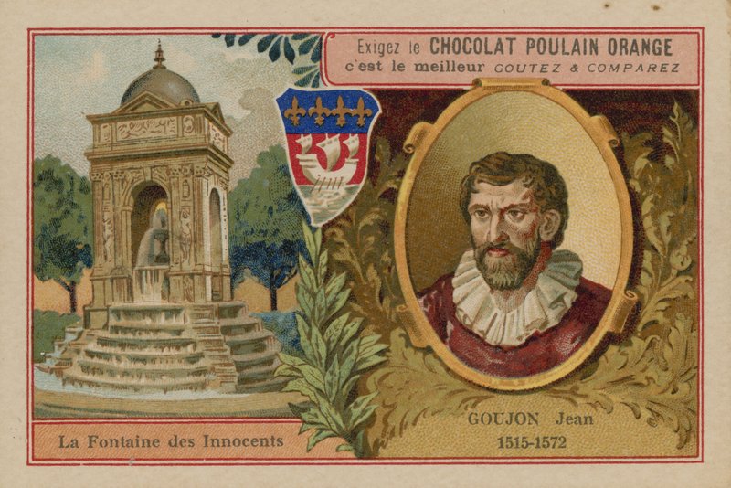 Choklad Poulain Orange handelskort av French School
