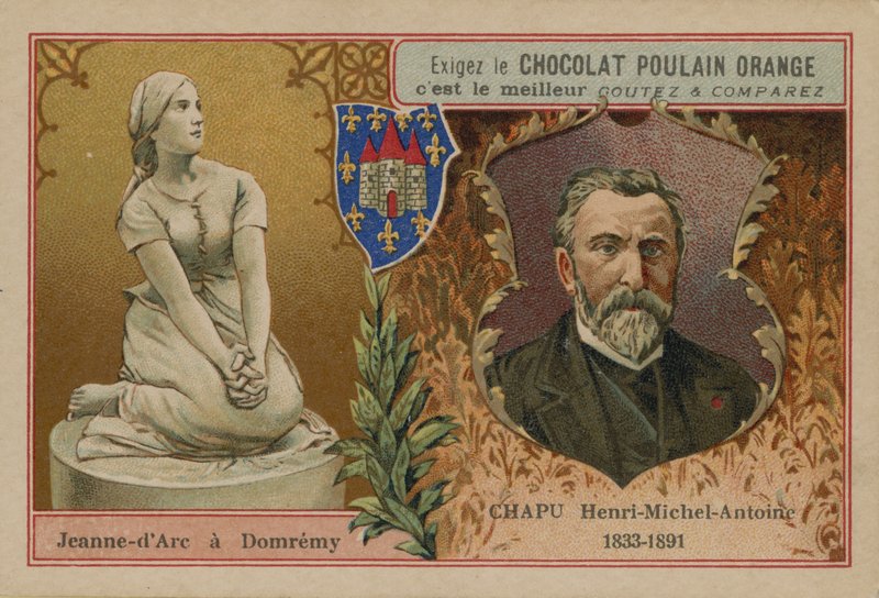 Choklad Poulain Orange handelskort av French School