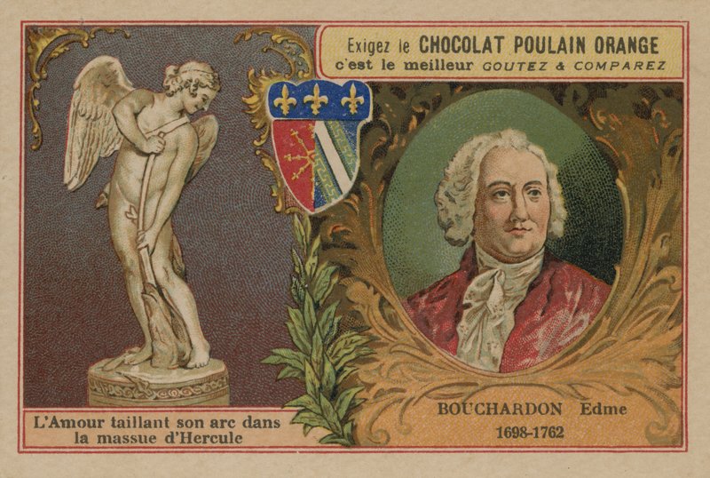 Choklad Poulain Orange handelskort av French School