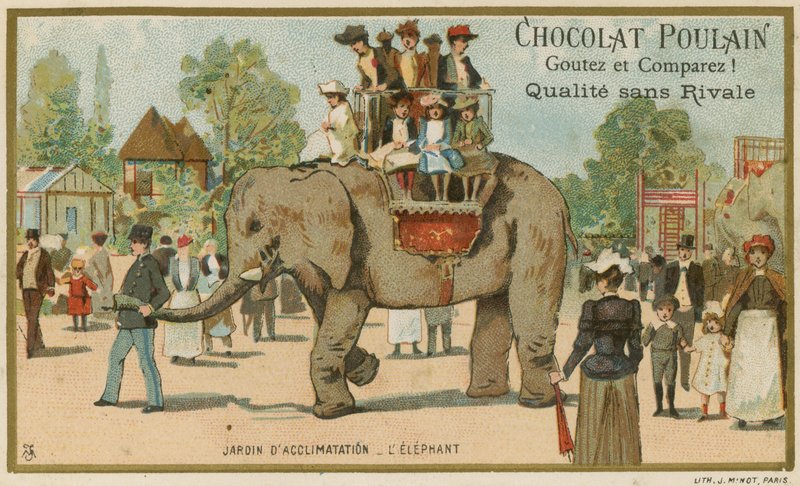 Poulain choklad handelskort av French School