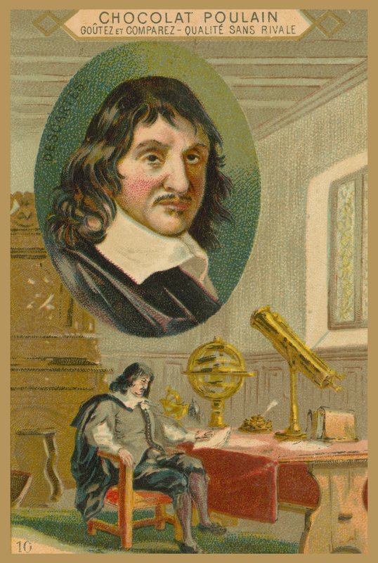 Choklad Poulain handelskort, Rene Descartes av French School