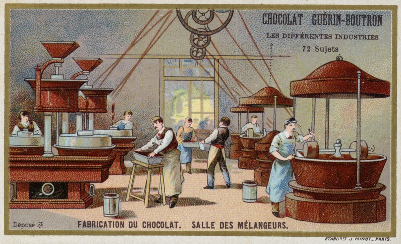 Chokladtillverkning. Blandningsrum av French School