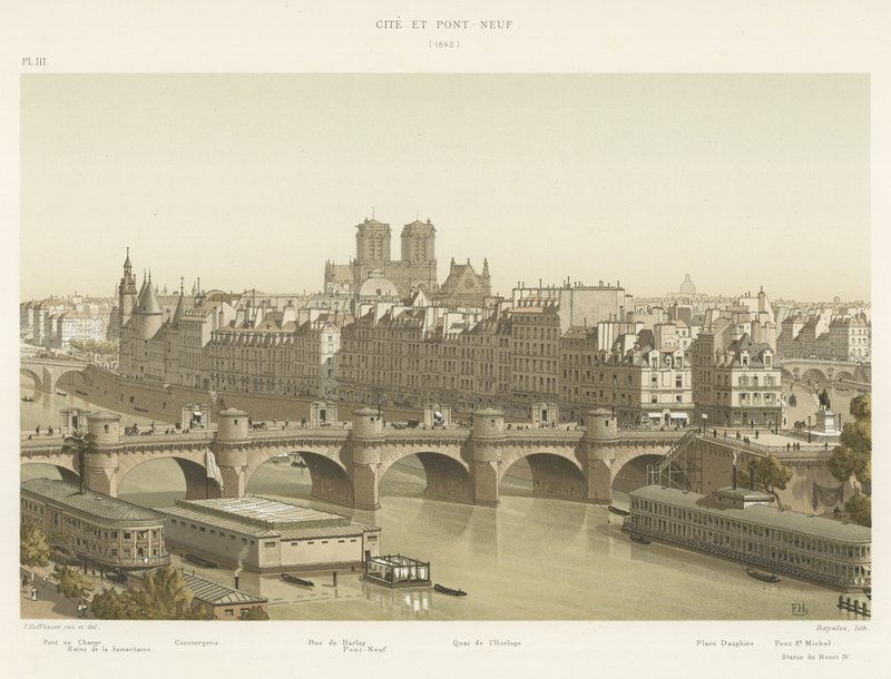 Stad och Pont-Neuf, 1840 av French School