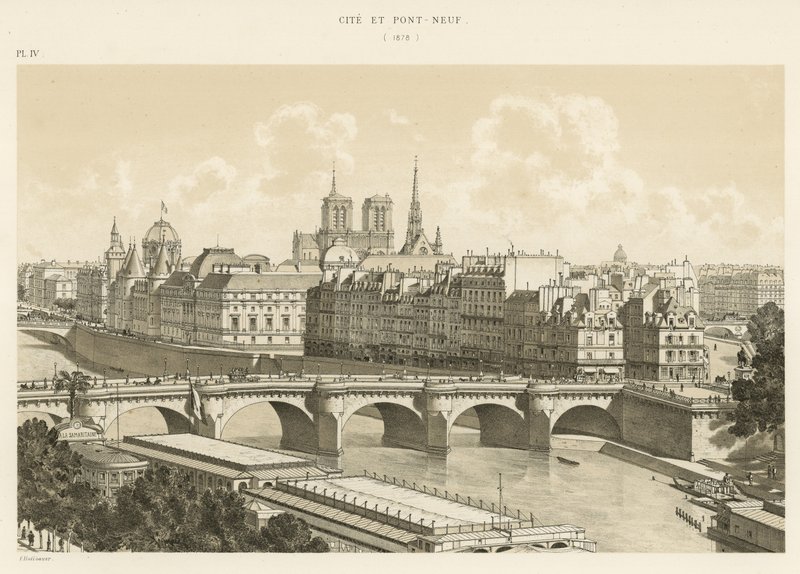Stad och Pont-Neuf, 1878 av French School