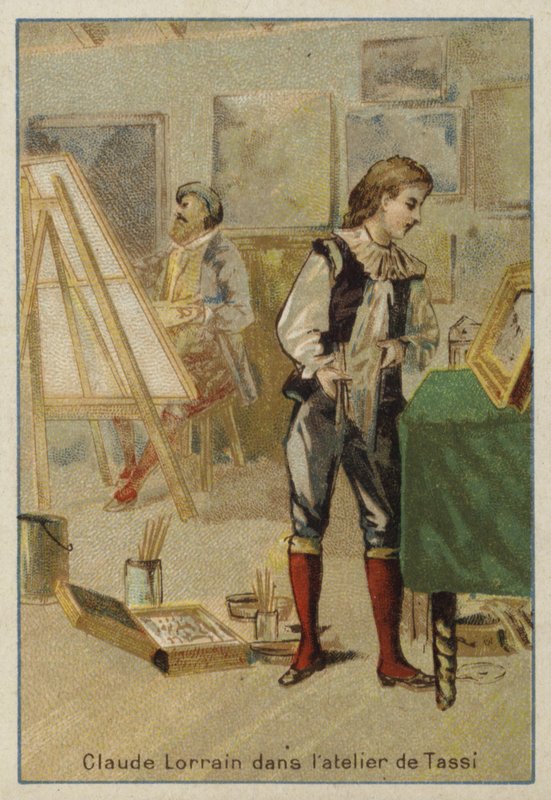 Claude Lorrain, fransk målare, i ateljén hos Agostino Tassi, Rom av French School
