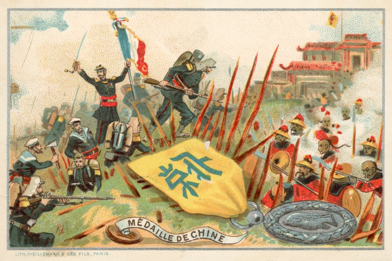 Jubileumsmedalj från 1860 års Kinaexpedition (chromolitho) av French School
