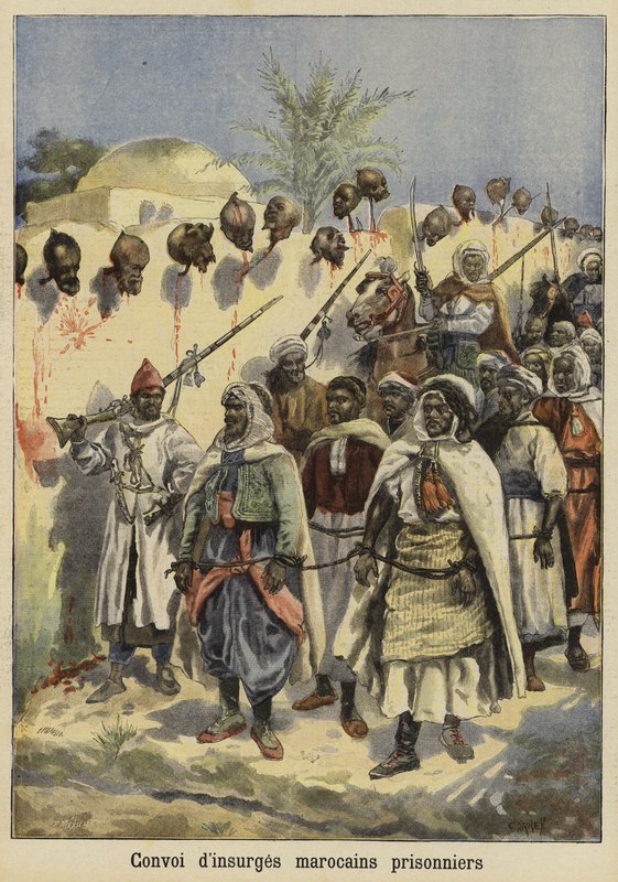 Konvoj av tillfångatagna marockanska upprorsmän, 1897 av French School
