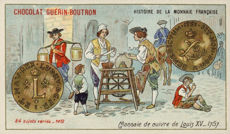 Kopparmynt av Ludvig XV av French School