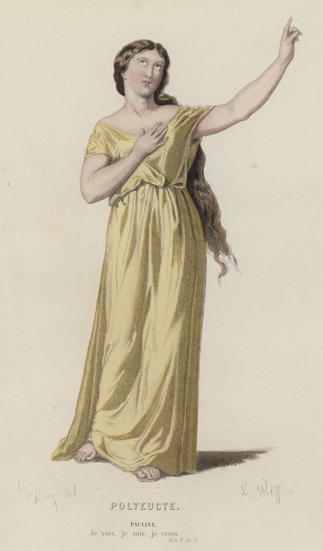 Corneille, Polyeucte, Akt V, Sc V (färgad gravyr) av French School