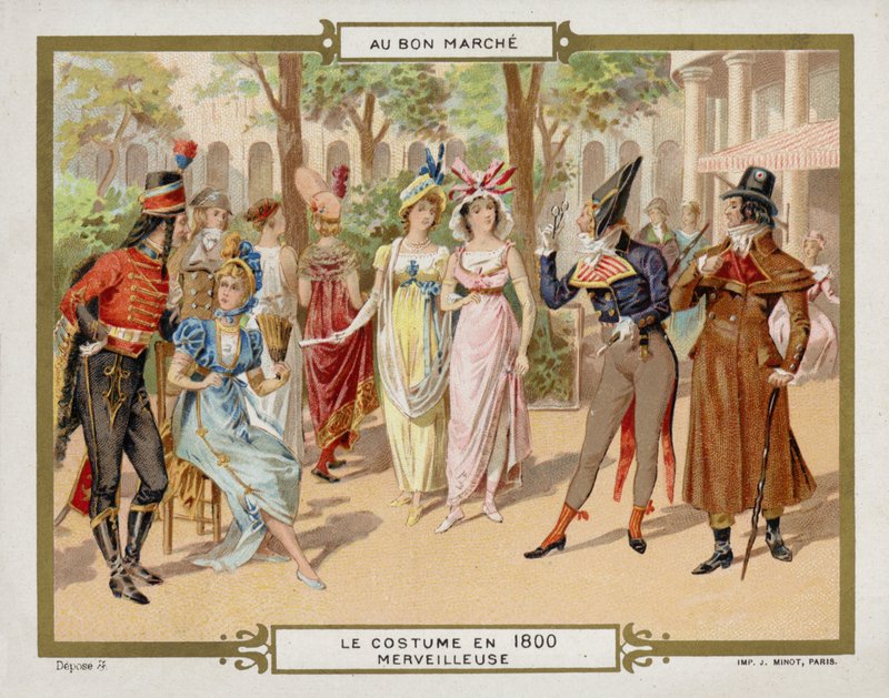 Kostym 1800 - merveilleuse (chromolitho) av French School