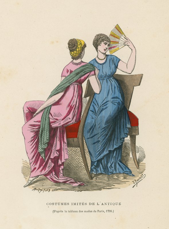 Kostymer som imiterar antiken, 1798 av French School