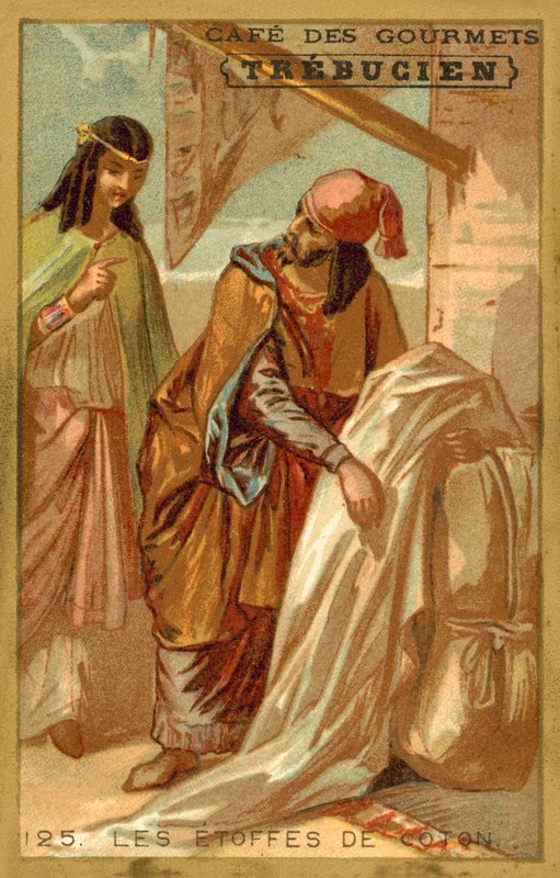 Bomullstyger (chromolitho) av French School