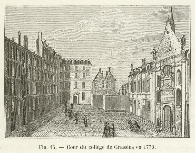 Gården till college of Grassins 1779 av French School