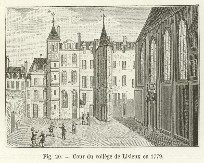 Gården till college i Lisieux 1779 av French School