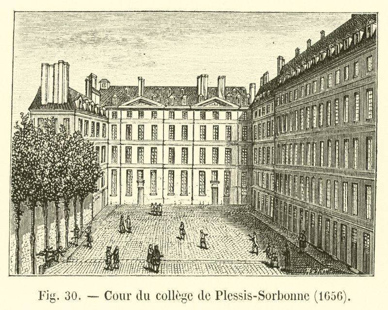 Gården till college i Plessis-Sorbonne, 1656 av French School