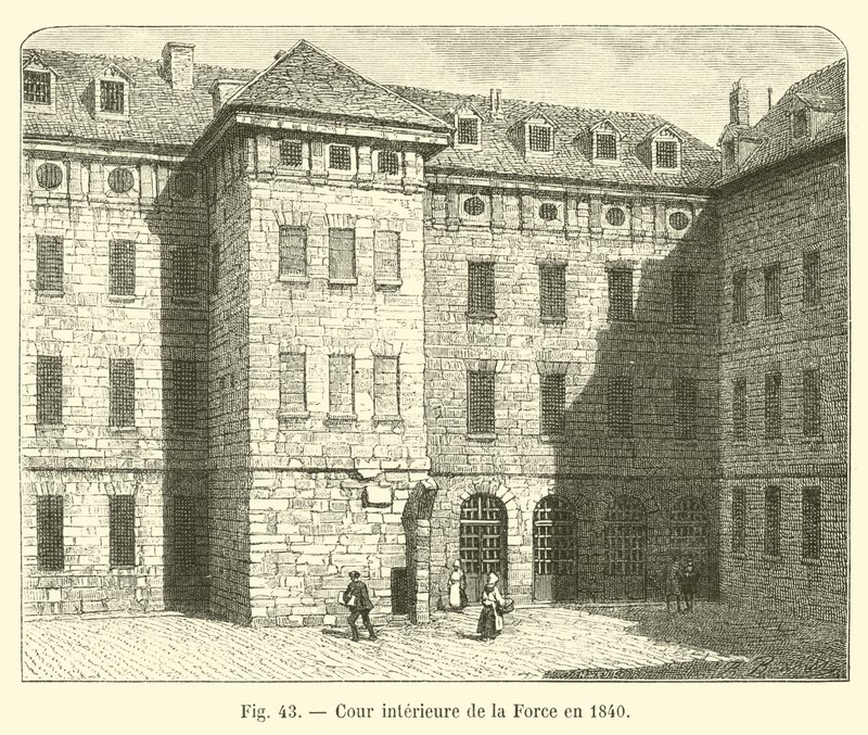 La Forces innergård 1840 av French School