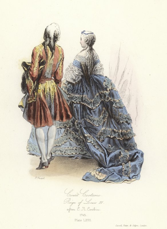 Hovdräkt, regeringstid av Ludvig XV av Frankrike av French School