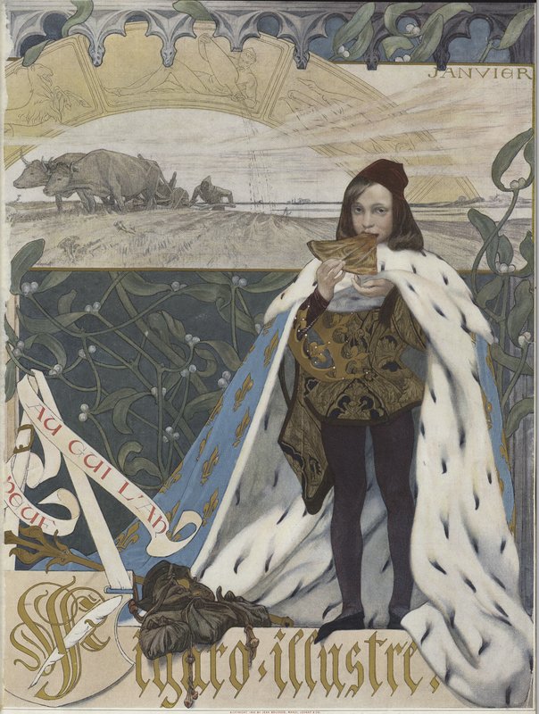 Omslag till Figaro Illustre, januari 1898 av French School