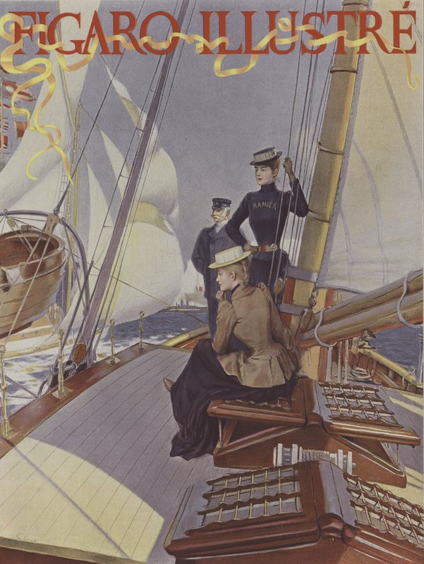 Omslag till Le Figaro Illustre, juli 1891 (lito i färg) av French School