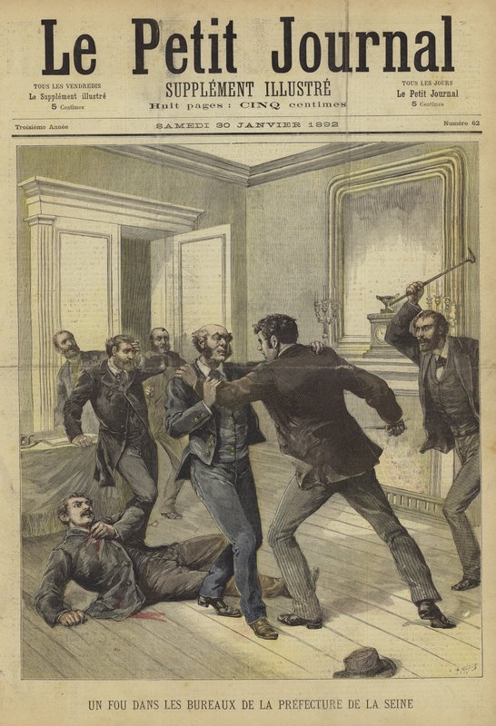 Omslag till Le Petit Journal, 30 januari 1892 av French School