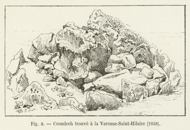 Cromlech hittades i Varenne-Saint-Hilaire, 1858 av French School