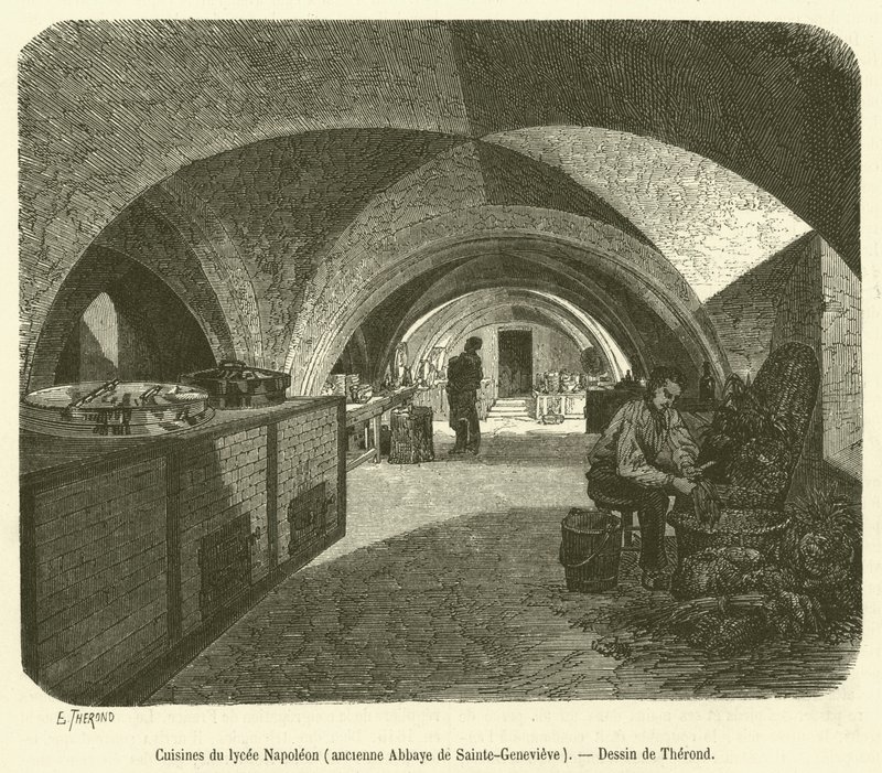 Kök av Lycee Napoleon, före detta klostret Sainte-Genevieve (gravyr) av French School