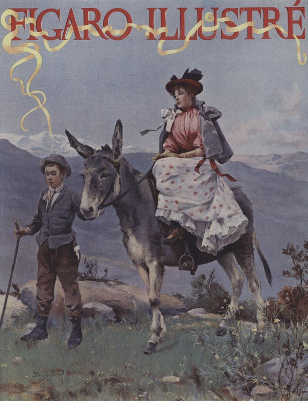 In the Mountain (In the Mountains). Omslag till Le Figaro Illustre, september 1894 (lito i färg) av French School