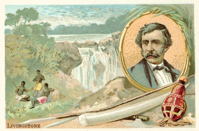 David Livingstone, skotsk missionär och upptäcktsresande (chromolitho) av French School