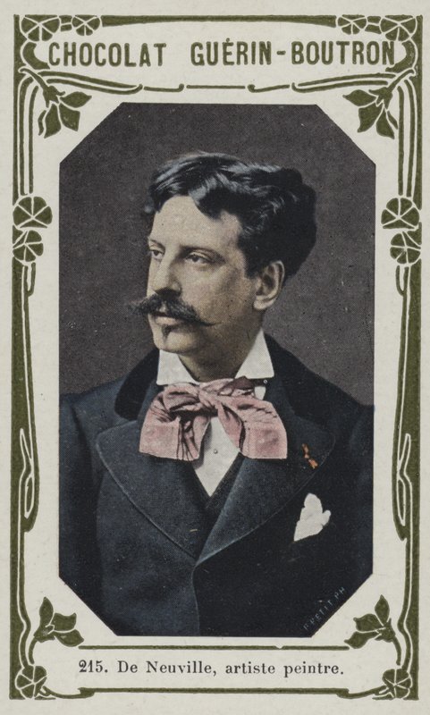De Neuville, målare (färgat foto) av French School