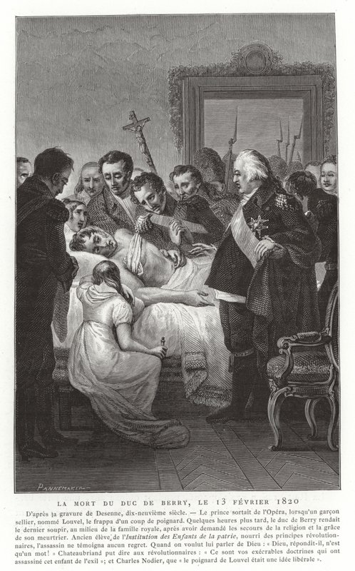 Hertigen av Berrys död den 13 februari 1820 av French School