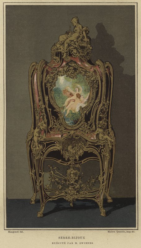 Dekorerad serre-bijoux av Joseph Emmanuel Zwiener, 1800-talet av French School