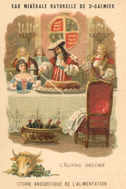 Dekorerad ryggbiff (chromolitho) av French School