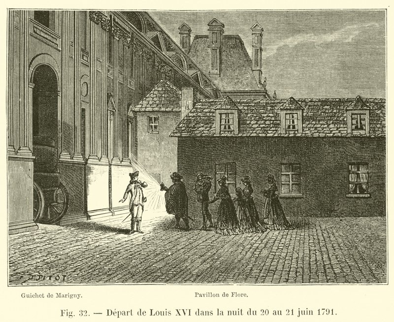 Ludvig XVI:s avgång natten mellan den 20 och 21 juni 1791 av French School
