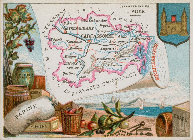 Departement Aude i södra centrala Frankrike av French School