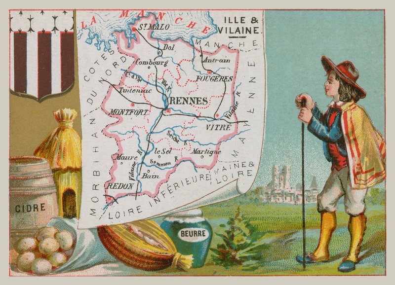 Department of Ille et Vilaine i nordvästra Frankrike av French School