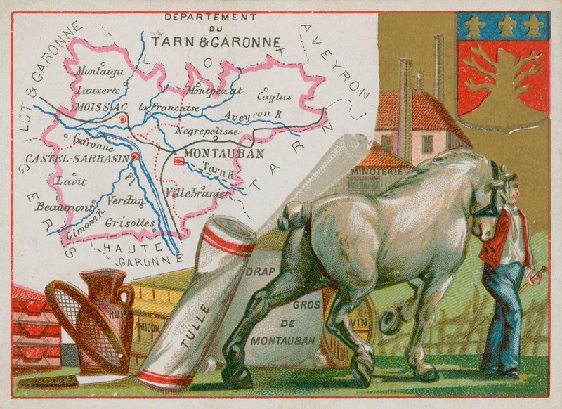 Departementet Tarn et Garonne i sydvästra Frankrike av French School