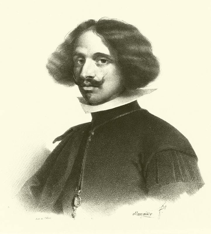Diego Rodriguez de Silva y Velazquez, porträtt (gravyr) av French School